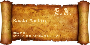 Radda Martin névjegykártya